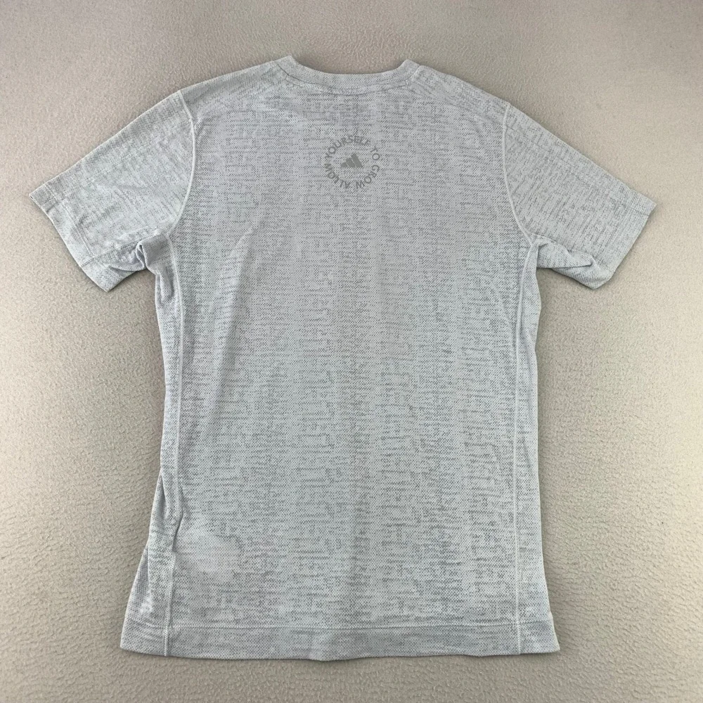 Adidas Yoga Training Tee Mens Medium Grey‎ Wicking Athletic Gym Top Lightweight